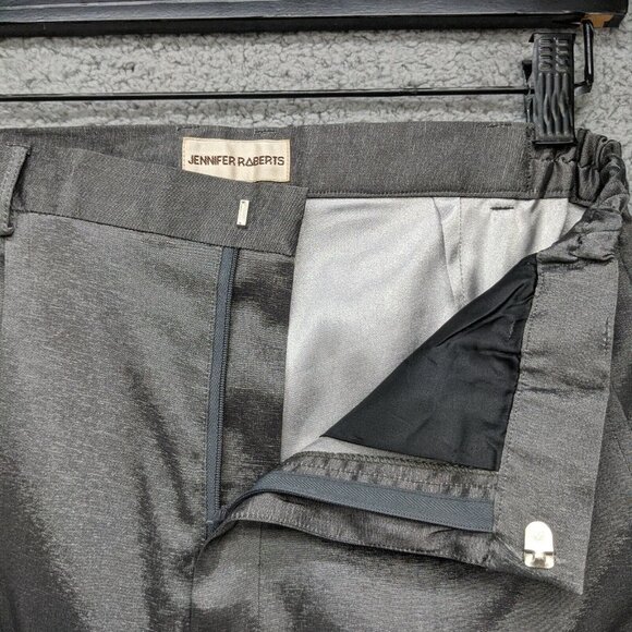 Vtg Jennifer Roberts Dress Pants Womens Metallic Grey High Rise Pleated Size S - Picture 3 of 12